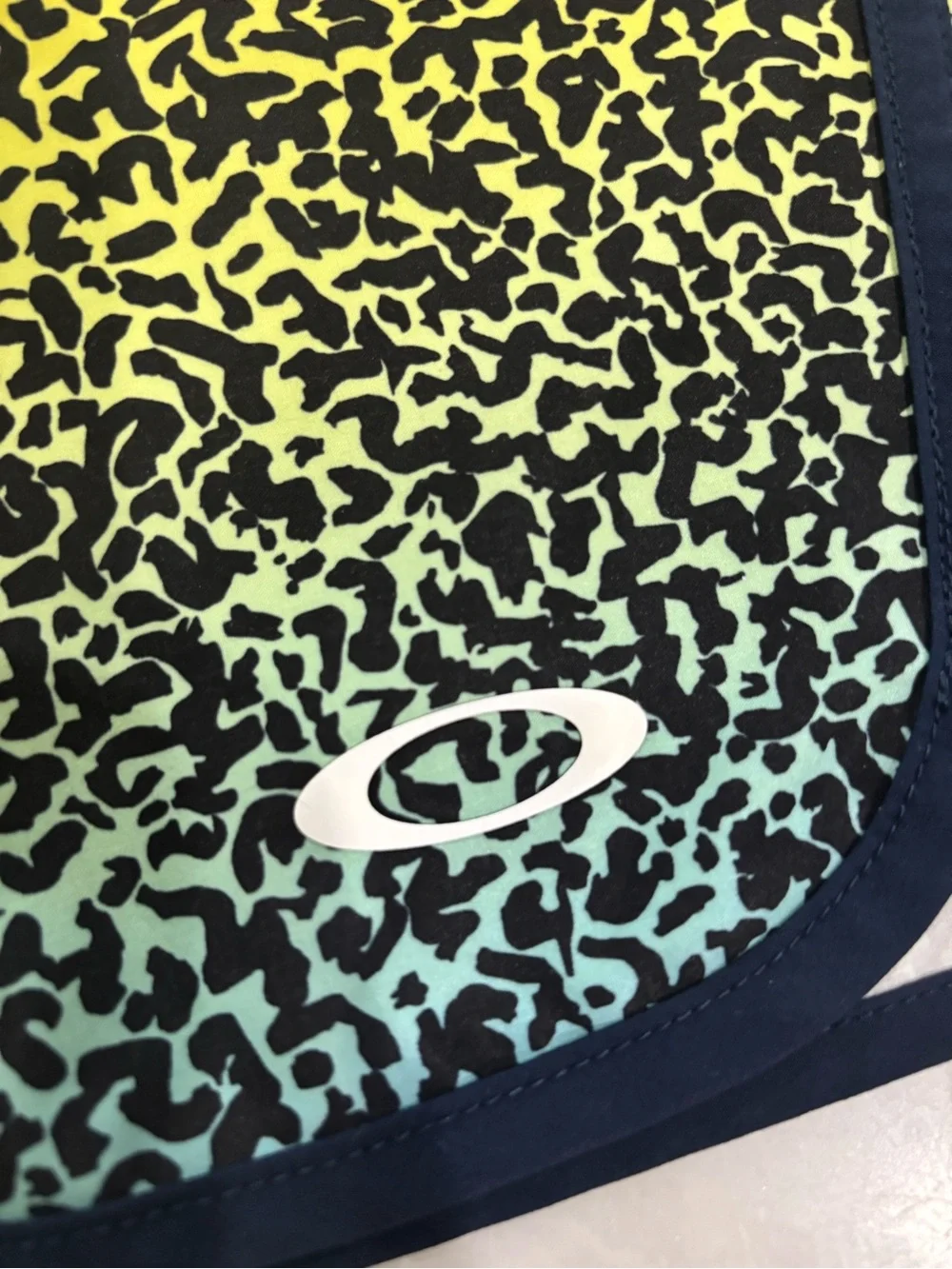 Oakley XL Navy and Light Gray Leopard-Print Swim Shorts